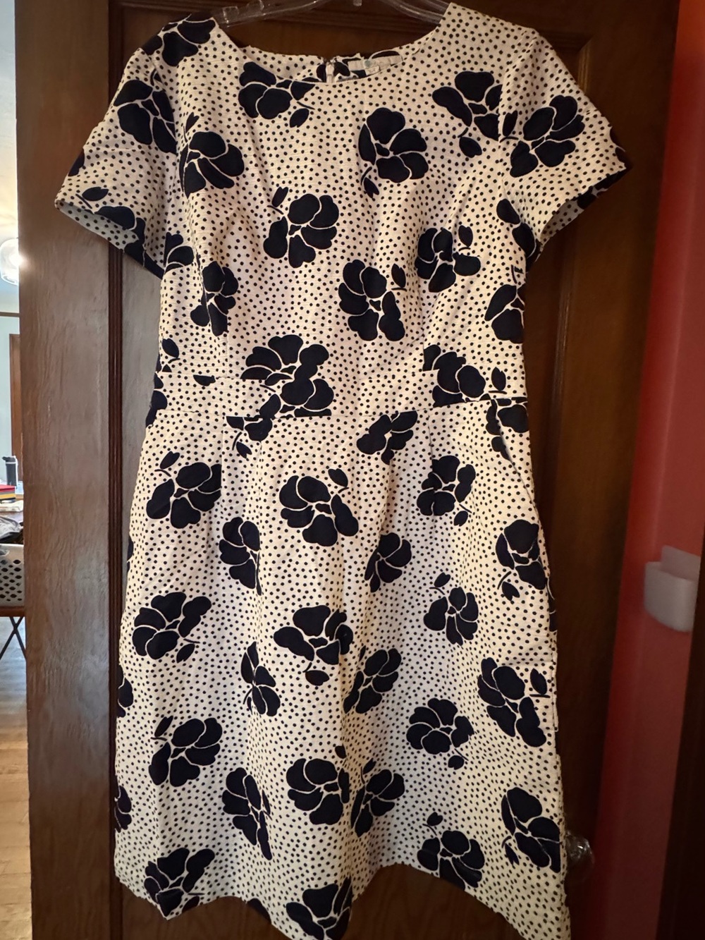 Boden White Mini Dress with Navy Floral Print